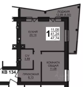 1-к кв. Ивановская область, Ивановский район, Богданихское с/пос, д. ...