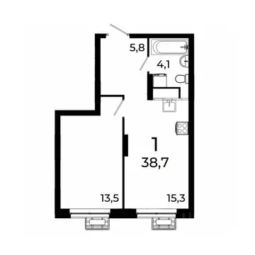 1-к кв. Нижегородская область, Нижний Новгород ул. Коперника, 15 (38.7 ...