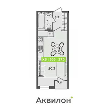 Студия Санкт-Петербург Планерная ул., 87к1 (27.6 м)