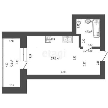 Квартира-студия: Стерлитамак, улица Рашита Кудашева, 3 (23.5 м)