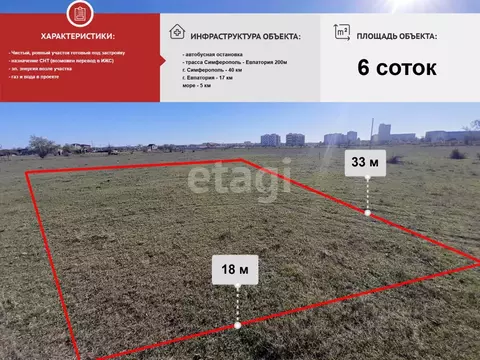 Участок в Крым, Саки  (6.0 сот.)