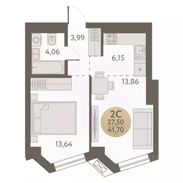 2-к кв. Новосибирская область, Новосибирск Урбан Пикс жилой комплекс ...
