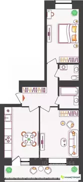 2-к кв. Самарская область, Тольятти ул. Владимира Высоцкого (53.4 м)