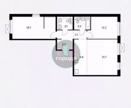 3-к кв. Московская область, Ленинский городской округ, Боброво пгт ул. ...