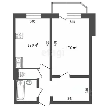 1-к кв. Тюменская область, Тюмень Широтная ул., 104к4 (39.0 м)