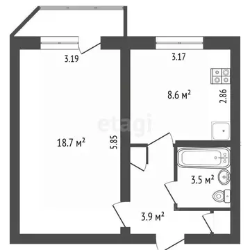 1-к кв. Архангельская область, Новодвинск Южная ул., 17к1 (36.1 м)