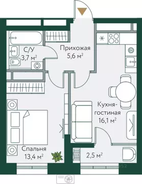 1-к кв. Волгоградская область, Волгоград Новосибирская ул., 74с1 ...