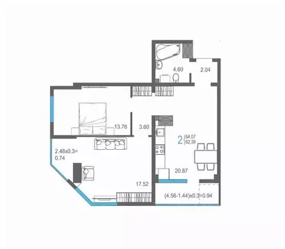 2-к кв. Крым, Ялта ул. Кирова, 155Ак1 (64.07 м)