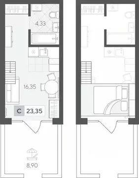 Студия Тюменская область, Тюменский район, д. Падерина ул. Сергея ...