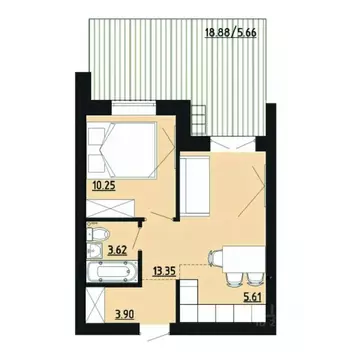 1-к кв. Челябинская область, Южноуральск ул. Строителей, 14 (42.4 м)