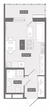 Студия Ленинградская область, Мурино Всеволожский район, Лесная ул., ...