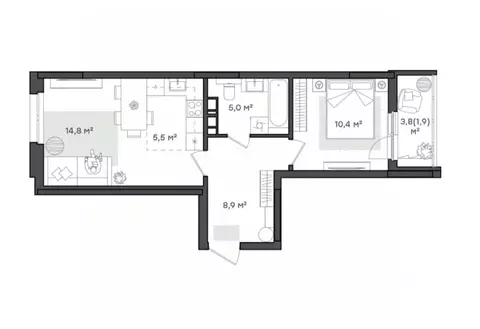 1-к кв. Ярославская область, Ярославль Тутаевское ш., 93Б (46.5 м)