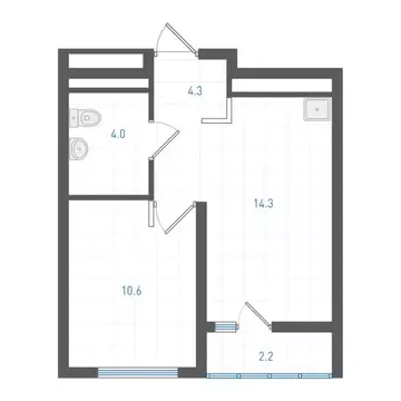 1-комнатная квартира: Екатеринбург, жилой район Пионерский, ЖК ...