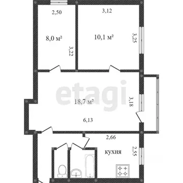 3-к кв. Калужская область, Калуга ул. Степана Разина, 67 (49.9 м)
