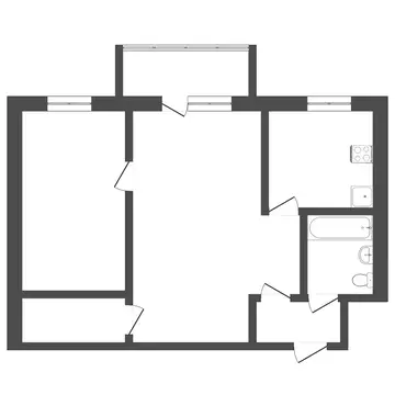 2-комнатная квартира: Тюмень, Рижская улица, 78 (44.1 м)