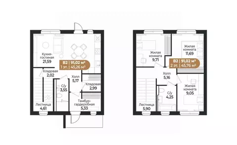 Таунхаус в Ленинградская область, Всеволожск ш. Южное (91 м)