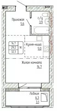 1-к кв. Алтайский край, Новоалтайск ул. Титова, 6 (32.3 м)