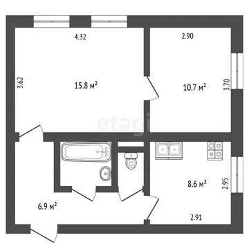 1-комнатная квартира: Омск, микрорайон Московка, Ишимская улица, 24 ...