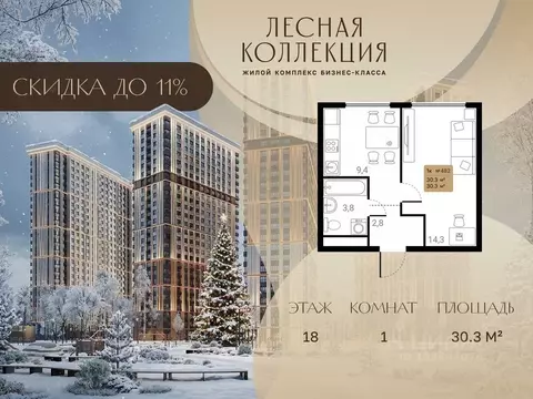 1-к кв. Московская область, Химки Лесная Коллекция жилой комплекс, к1 ...