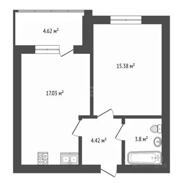 1-к кв. Башкортостан, Стерлитамак ул. Тукаева, 27 (40.7 м)