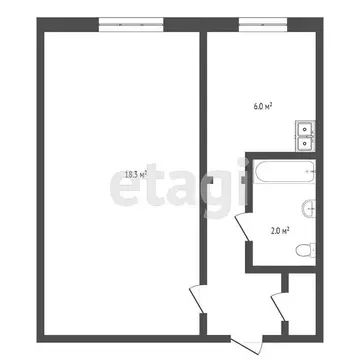 1-комнатная квартира: Омск, проспект Мира, 161Г (30 м)