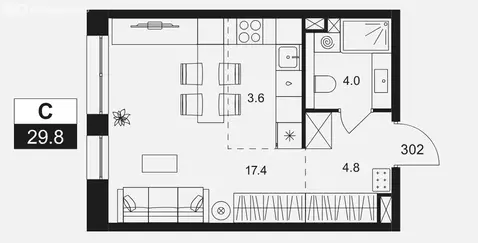 Квартира-студия: Москва, ВАО, район Преображенское, ЖК Артель (29.8 м)