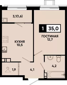 1-к кв. Ставропольский край, Кисловодск Моя Легенда жилой комплекс ...