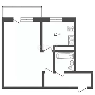 1-к кв. Тамбовская область, Тамбов ул. Подвойского, 10к1 (32.4 м)