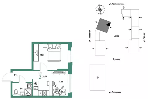 2-к кв. Свердловская область, Екатеринбург муниципальное образование, ...