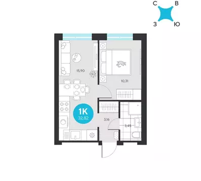 1-к кв. Свердловская область, Екатеринбург Академический мкр, 25-й ...