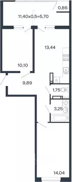 2-к кв. Краснодарский край, Краснодар Образцово мкр,  (59.03 м)