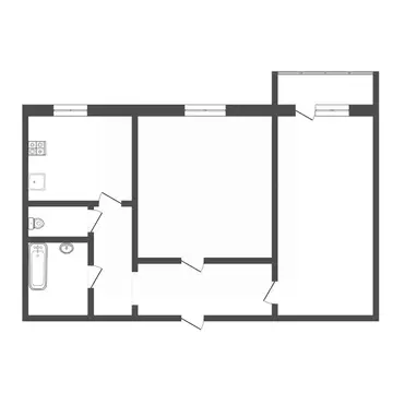2-к кв. Тульская область, Тула ул. Кауля, 6 (43.7 м)