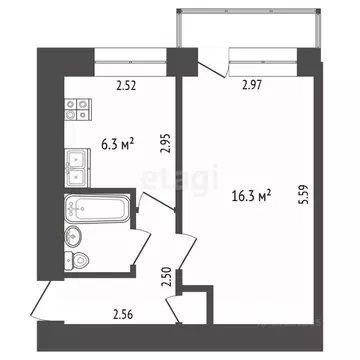 1-к кв. Челябинская область, Троицк пос. Троицкая ГРЭС, 10-й кв-л, 11 ...