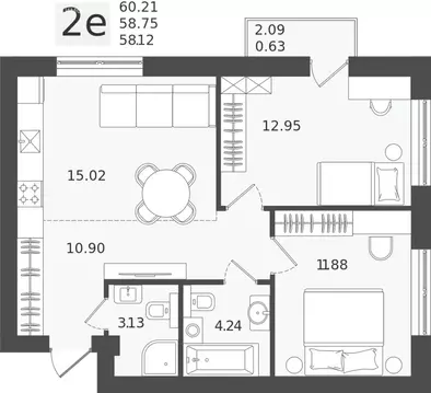 Квартира-студия: Калининградская область, Пионерский (58.75 м)
