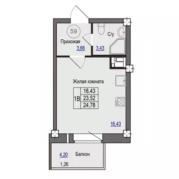 1-к кв. Псковская область, Псковский район, Завеличенская волость, д. ...