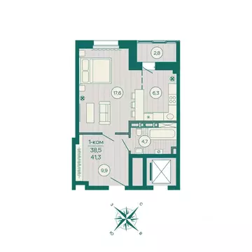 1-к кв. Приморский край, Владивосток Русская ул., 5А (41.3 м)