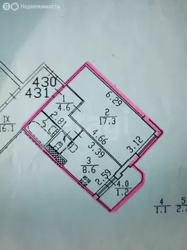 1-комнатная квартира: Санкт-Петербург, улица Вавиловых, 7к4 (34.3 м)