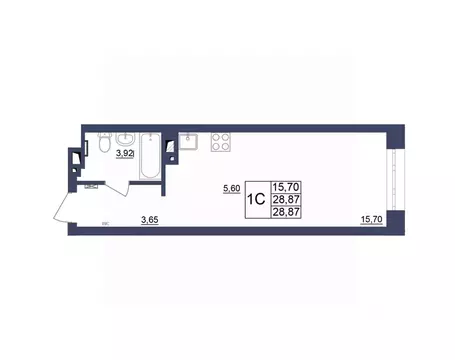Студия Башкортостан, Уфа Космос жилой комплекс, лит1 (28.69 м)