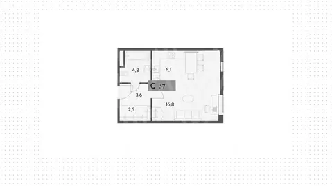 Квартира-студия: Москва, Винницкая улица, 8к2 (37 м)