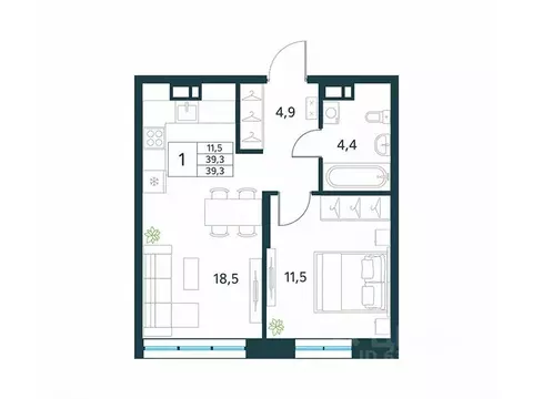 1-к кв. Забайкальский край, Чита Хороший мкр, 15 (39.3 м)
