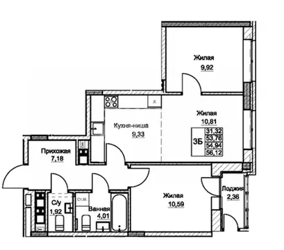 2-комнатная квартира: Ижевск, улица Чехова, 46 (56.12 м)