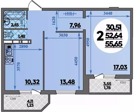 2-к кв. Краснодарский край, Краснодар ул. Генерал-лейтенанта ...