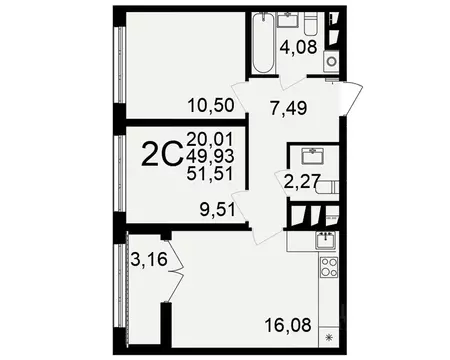 2-к кв. Тульская область, Тула пос. Горелки, Время жилой комплекс ...