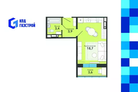 Студия Новосибирская область, Новосибирск Спортивная ул., 58 (29.6 м)