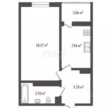 1-к кв. Ростовская область, Аксай ул. Менделеева, 53А (35.0 м)