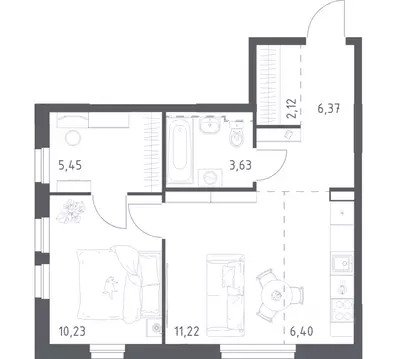 2-к кв. Башкортостан, Уфа Дема жилрайон, Новая Дема жилой комплекс, ...