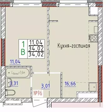 1-к кв. Ярославская область, Ярославль просп. Фрунзе, 79 (34.0 м)