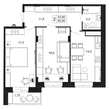 2-к кв. Московская область, Апрелевка Наро-Фоминский городской округ, ...