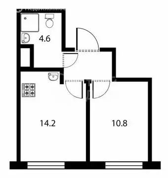1-комнатная квартира: Санкт-Петербург, улица Морской Пехоты, 26к2 ...