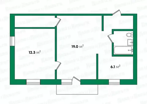 2-к кв. Кировская область, Киров ул. Казанская, 45 (42.2 м)